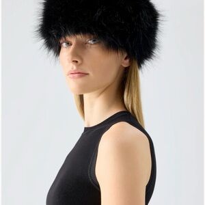 NEW Elegant Black Fur Hat Natasha Hat Unreal Fur